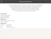 Tablet Screenshot of harmonyhosthomes.org